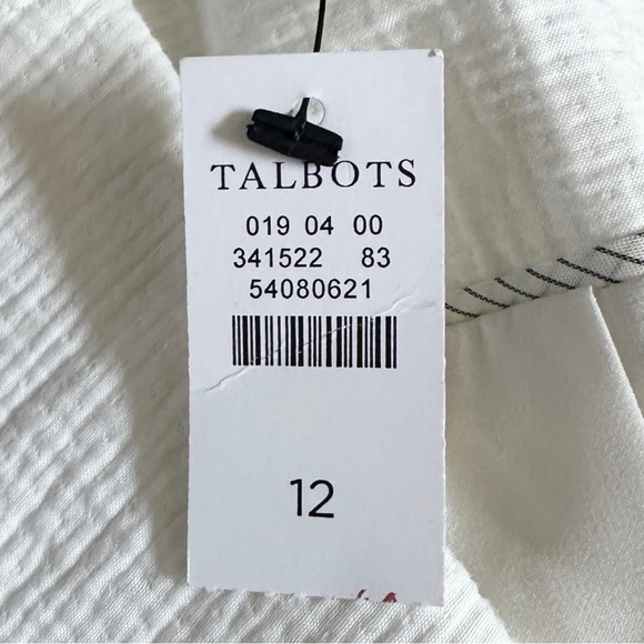 Talbots Textured Double Breasted Ivory Longline Blazer Size 12 NWT Boxy Fit - Picture 7 of 8